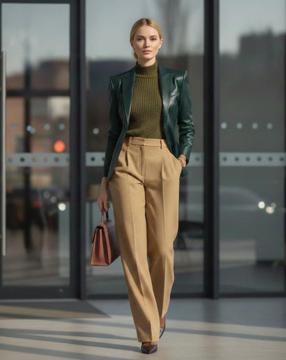 Tailored Sheep Leather Blazer – Elegant Wear