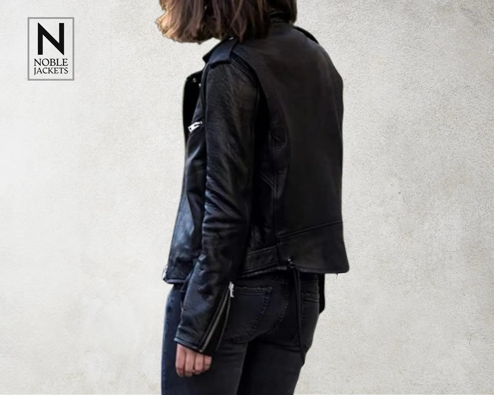 Handmade Women’s Black Leather Biker Jacket