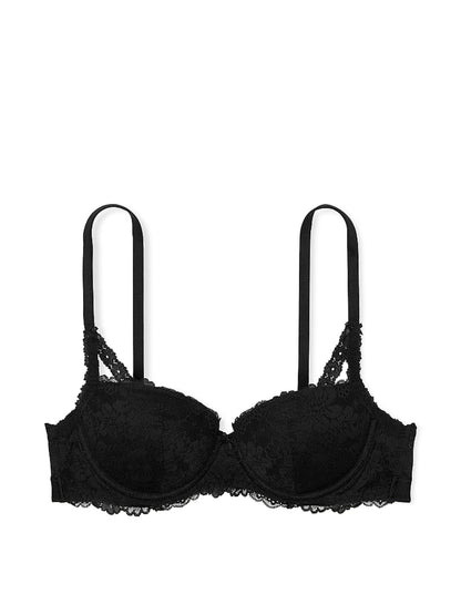 Premium Lingerie - Black Lace Push Up Balcony Bra