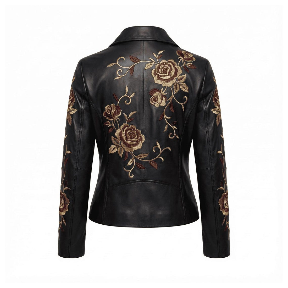 Women’s Floral Embroidered Leather Jacket