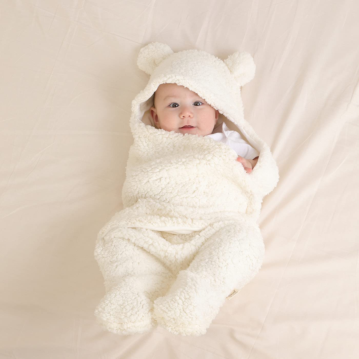 Newborn Baby Swaddle Blanket Wrap  | Winter Infant Soft Plush Romper Warm Hooded Wrap. - NextMamas