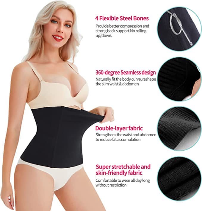 PLUMBURY® Postpartum Post Pregnancy Recovery Waist Trimmer Tummy Control  Shapewear Belt, Free Size (Fits Upto Size 36)