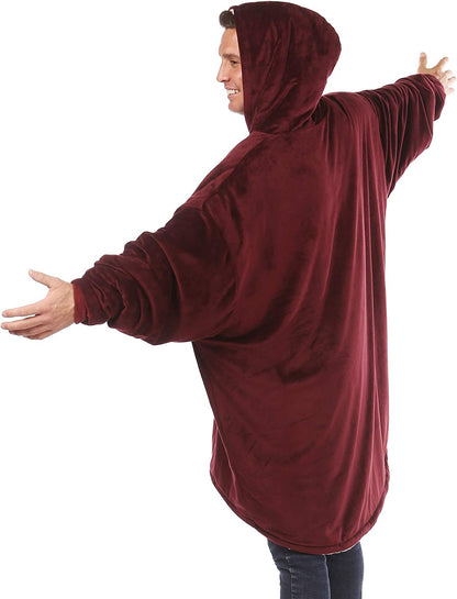 Oversized Hoodie For Adults &amp; Kids  |  Microfiber &amp; Sherpa Wearable Blanket. - NextMamas