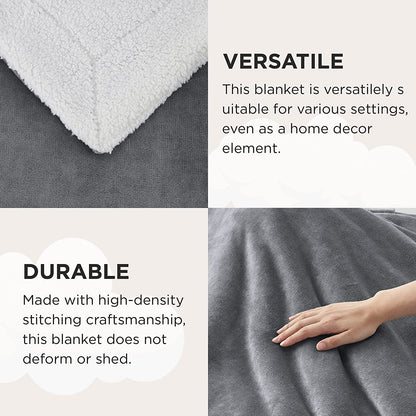 Sherpa Fleece Throw Blanket for Couch | Thick Fuzzy Warm Soft Blankets and Throws for Sofa, 50x60 Inches. - NextMamas