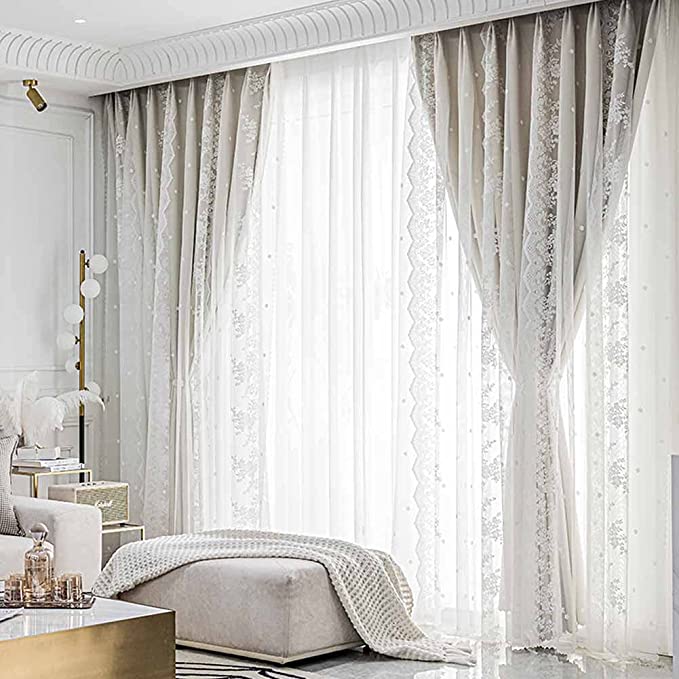 Double Layer Blackout Curtain with Tulle – 53”x96” (1 Panel + 1 Sheer) - NextMamas