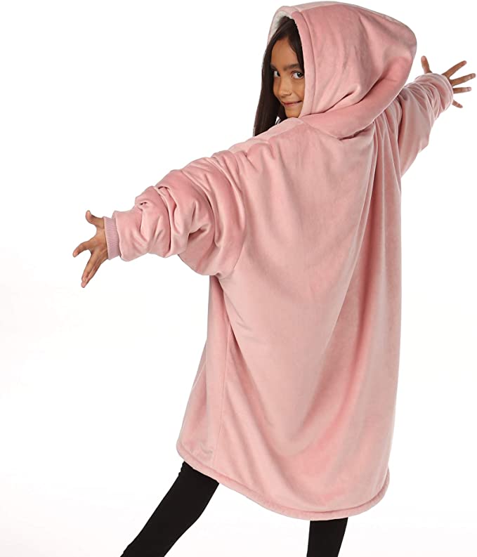 Oversized Hoodie For Adults &amp; Kids  |  Microfiber &amp; Sherpa Wearable Blanket. - NextMamas