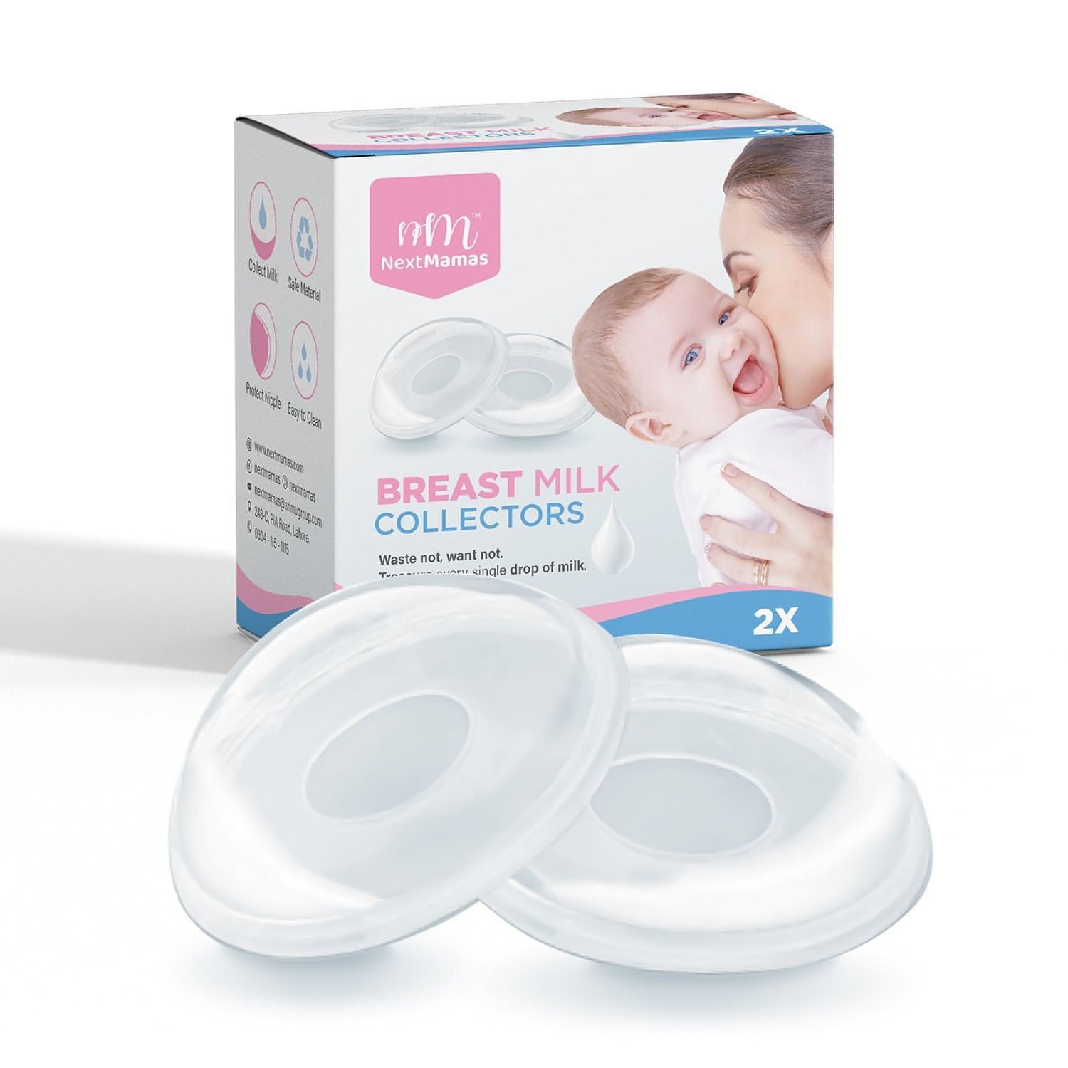 2Pc Breast Milk Collector Nursing Cup Reusable Collect Leakproof Silicone  Saver