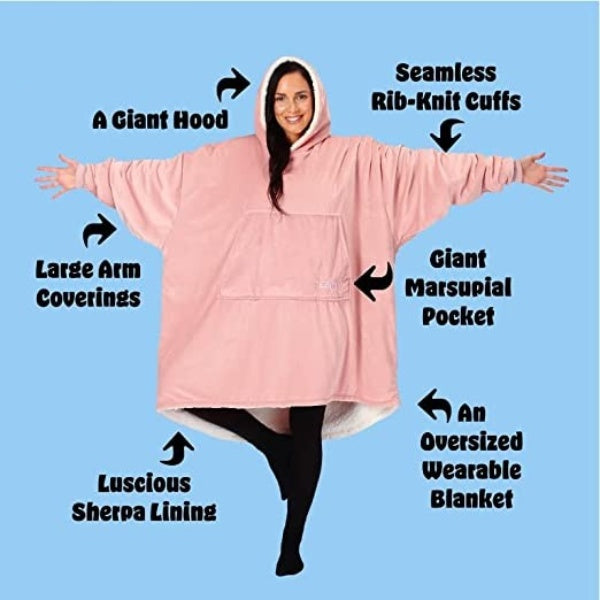 Oversized Hoodie For Adults &amp; Kids  |  Microfiber &amp; Sherpa Wearable Blanket. - NextMamas