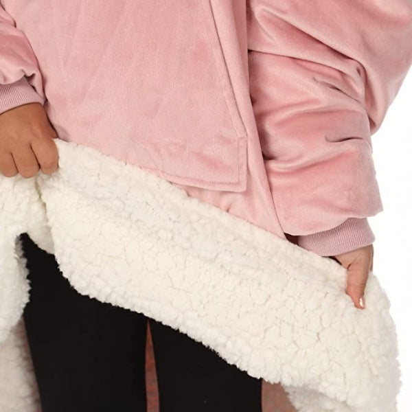 Oversized Hoodie For Adults &amp; Kids  |  Microfiber &amp; Sherpa Wearable Blanket. - NextMamas