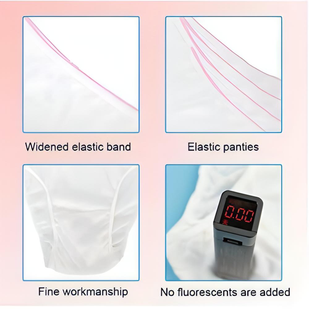 Women's Disposable Pure Cotton Underwear Travel Panties High Cut Briefs  White/Macarons (10pcs/pk)