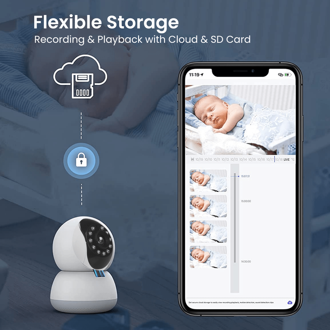 Baby Monitor with Camera &amp; Audio – 3MP Night Vision + Motion Detection - NextMamas