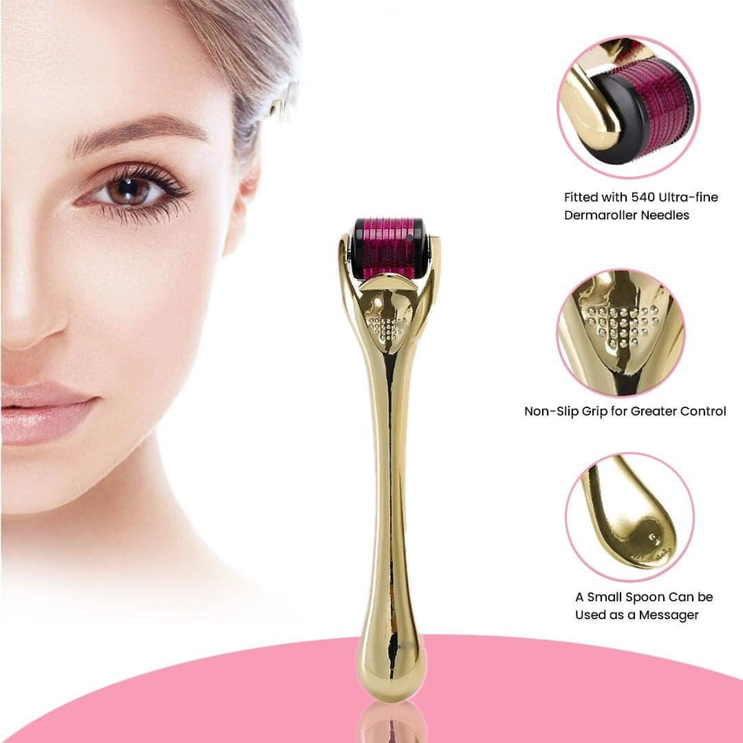 Premium Gold Titanium Micro Needles Derma Roller | For Face Lift, Stretch Marks, Glowing Skin &amp; Scar Treatment - NextMamas