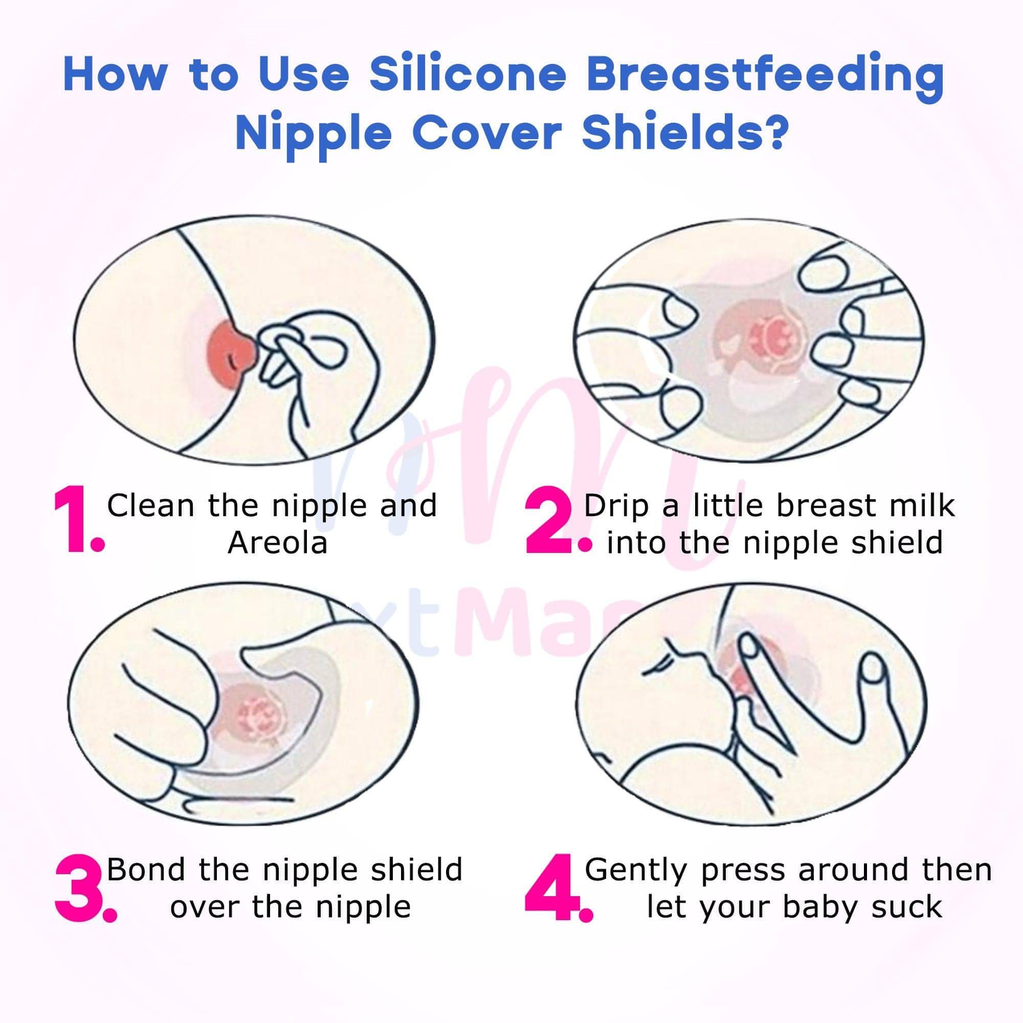 Silicone Breastfeeding Nipple Cover Shields  Protects from Baby Bite,  Nipple Wound & Infection Pain
