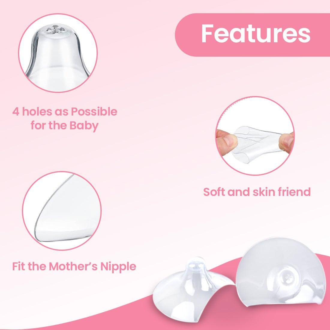 Silicone Breastfeeding Nipple Cover Shields | Protects from Baby Bite, Nipple Wound &amp; Infection Pain - NextMamas