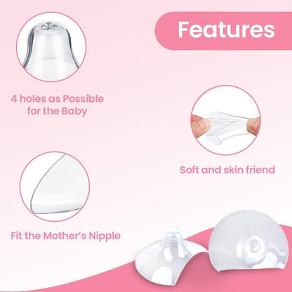 Silicone Breastfeeding Nipple Cover Shields | Protects from Baby Bite, Nipple Wound &amp; Infection Pain - NextMamas