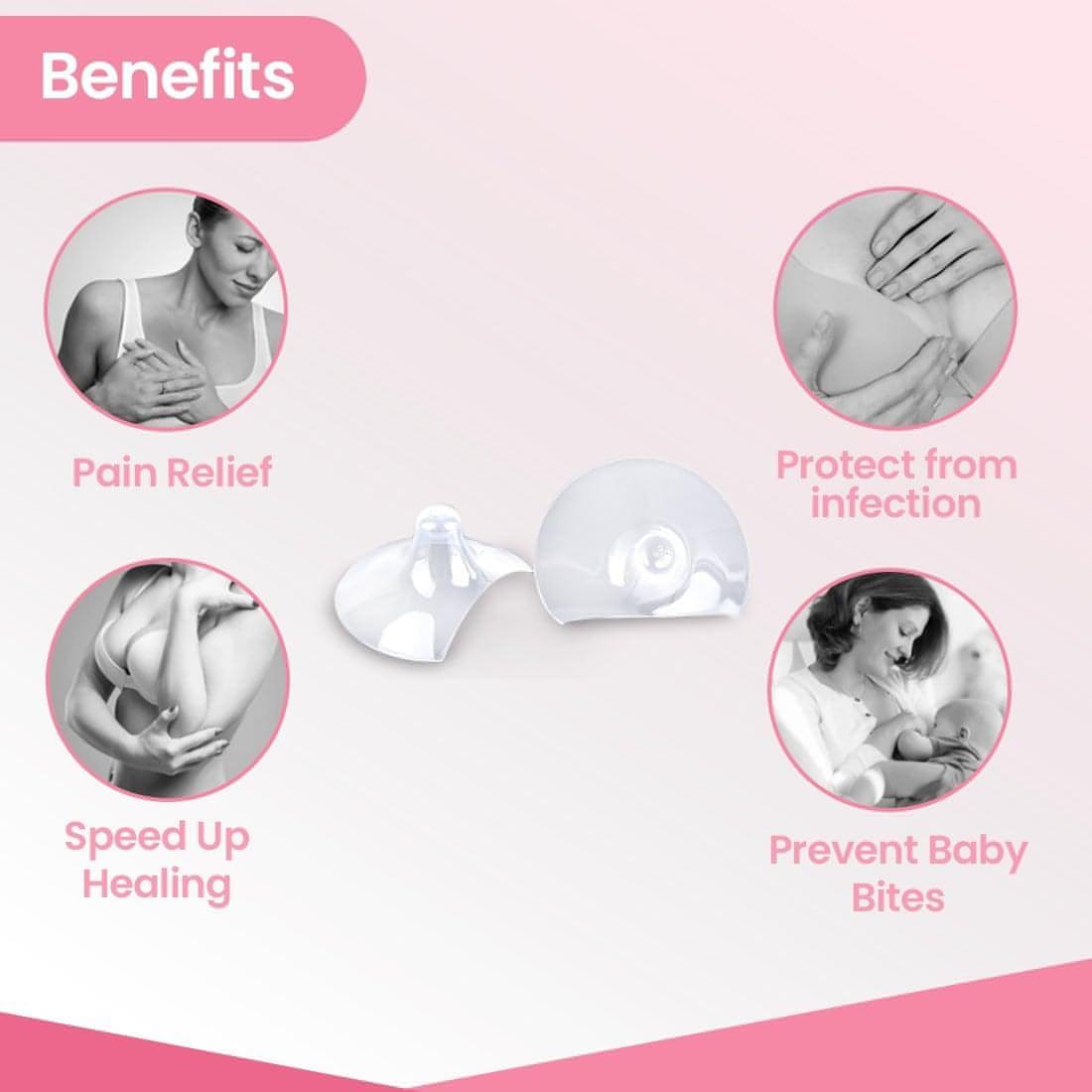 Silicone Breastfeeding Nipple Cover Shields | Protects from Baby Bite, Nipple Wound &amp; Infection Pain - NextMamas